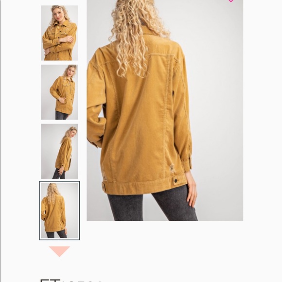 New! CAMEL DISTRESSED DENIM JACKET - Picture 6 of 6